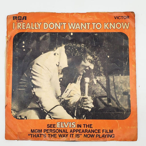 Elvis Presley I Really Don't Want To Know Single Record RCA 1971 w/ Pic Sleeve 2