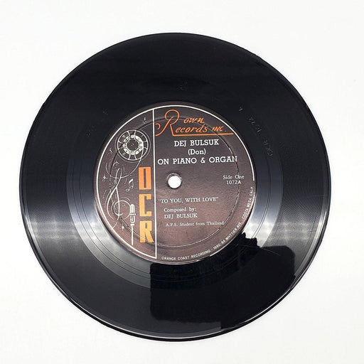 Dej Bulsuk On Piano & Organ 45 RPM Single Record Orange Coast 1072 1