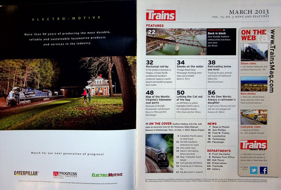 Trains Magazine March 2013 Vol 73 No 3 Norfolk Southern Embraces Its Roots