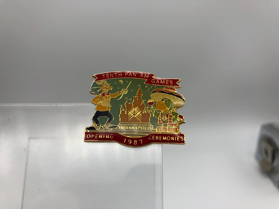 Disney Vintage Lapel Pin Pinback Goofy Pan American Games 1987 Epoxy Enamel 4