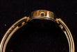 Carriage Round Gold Tone Double Bar Link Band Clasp Wrist Watch R2L 3