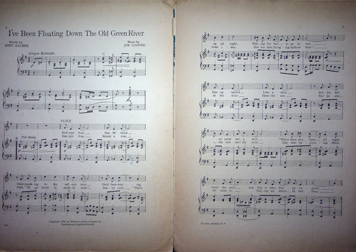 Sheet Music I've Been Floating Down The Old Green River Florence Moore 1915 2