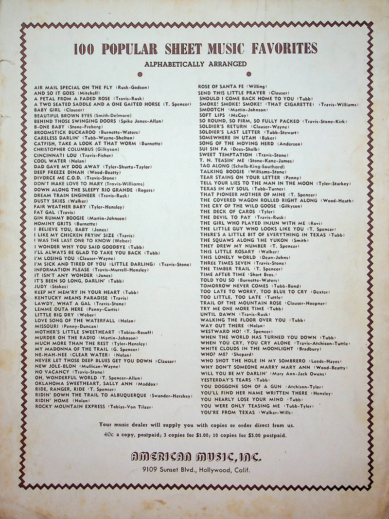 Beautiful Brown Eyes Sheet Music Arthur Smith Alton Delmore Vocal Piano Wakely 3