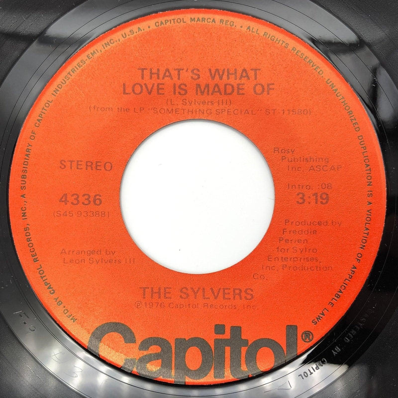 The Sylvers Hot Line / That's What Love is Made Of Record 45 Single 4336 Capitol 4