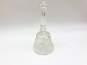 Vintage Lead Crystal Bell 8" Etched 3 Rose Flower Frosted Panels Dinner Table 4