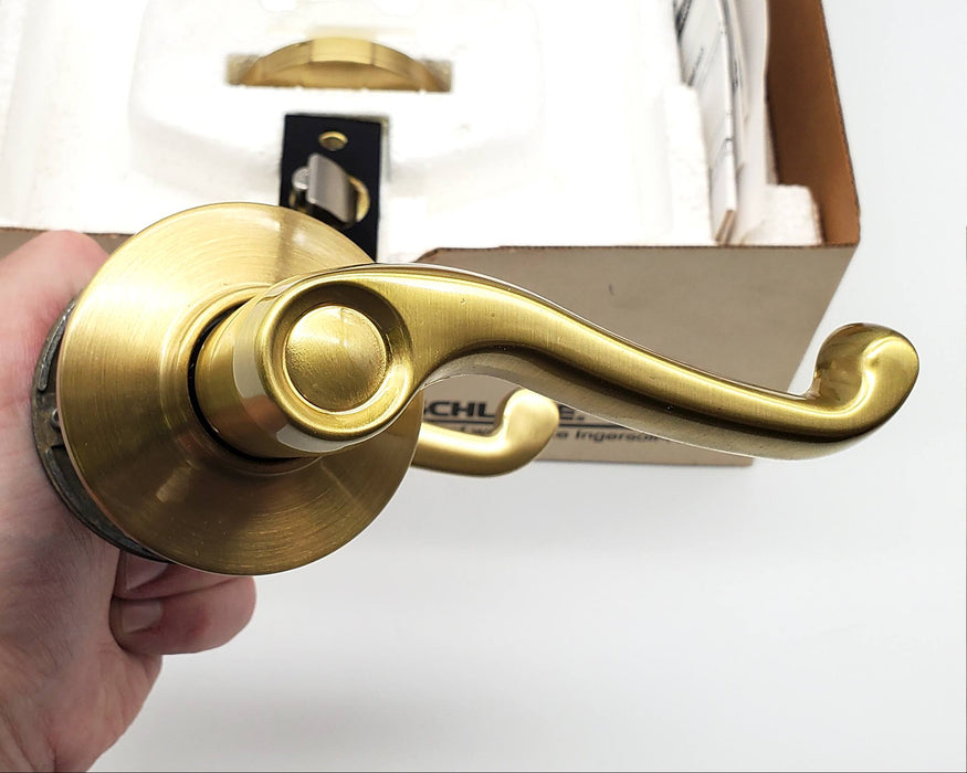 Schlage Door Lever Passage Satin Brass Flair Latching S10D FLA 606 NOS —  HKResale