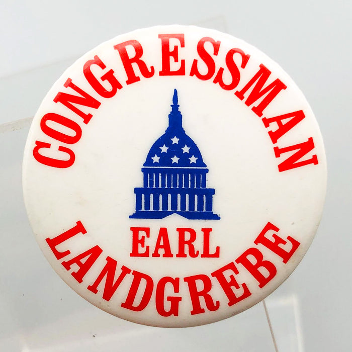 Earl Landgrebe Button 1.5" Pinback US Congressman Nixon Defender Watergate 5