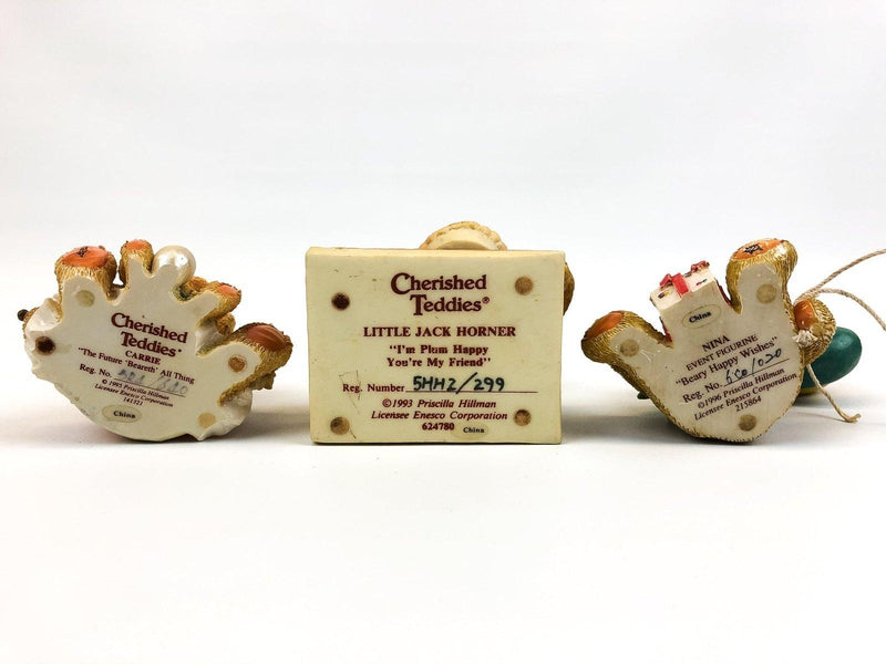 Cherished Teddies Little Jack Horner, Beary Happy Wishes, Future Beareth 3pcs 6