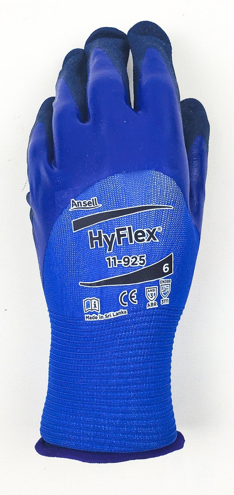12 Pairs Palm Coated Work Gloves Extra Small Oil Repellent Ansell HyFlex 11-925 3