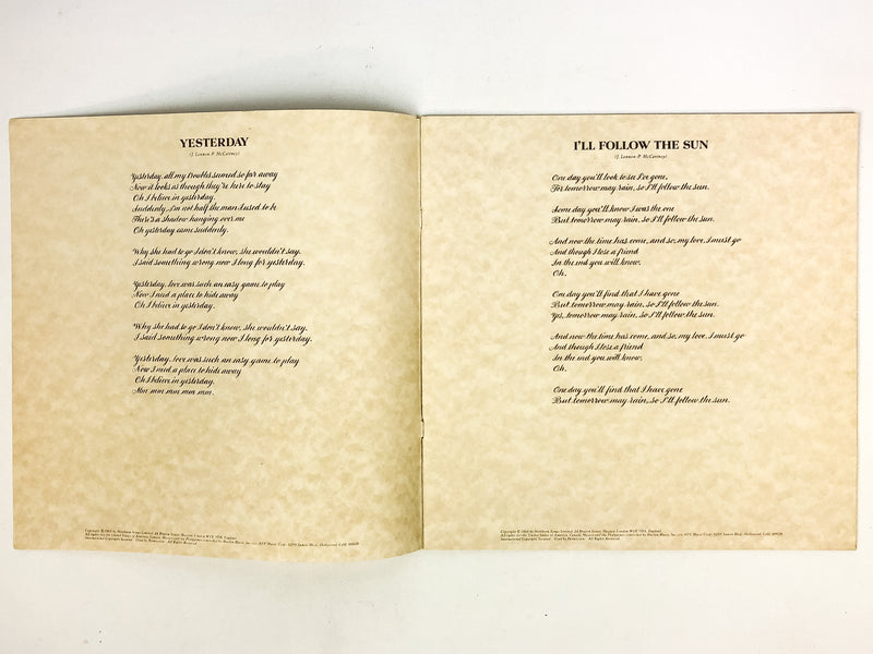 The Beatles Lyric Booklet Paper Insert to Love Songs LP 1977 27 Pages NEAR MINT