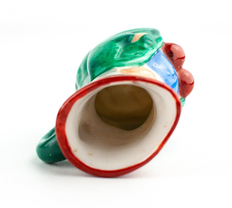 Occupied Japan Miniature Colonial Man Creamer 2" Tall Red Hat Pants Ceramic 5