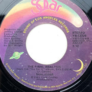 Shalamar 45 RPM 7" Sweeter As the Days Go By / The Final Analysis YB-12329 1