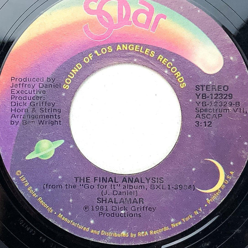 Shalamar 45 RPM 7" Sweeter As the Days Go By / The Final Analysis YB-12329 1