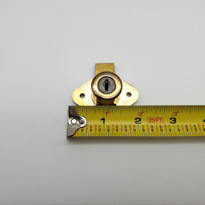 Eagle Lock Co Drawer Lock 7/8" L x 0.85" D Cylinder Bright Brass 711 1A Series