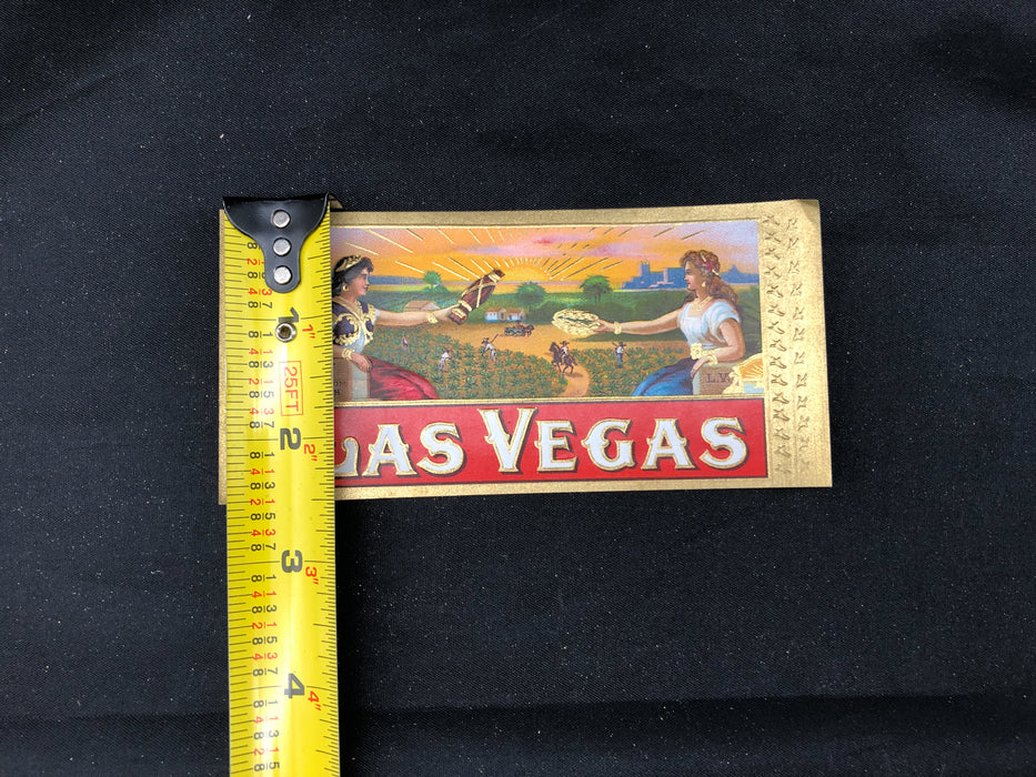 Las Vegas Cigar Label Box Wrapper Original Embossed Unused Lithograph Vintage