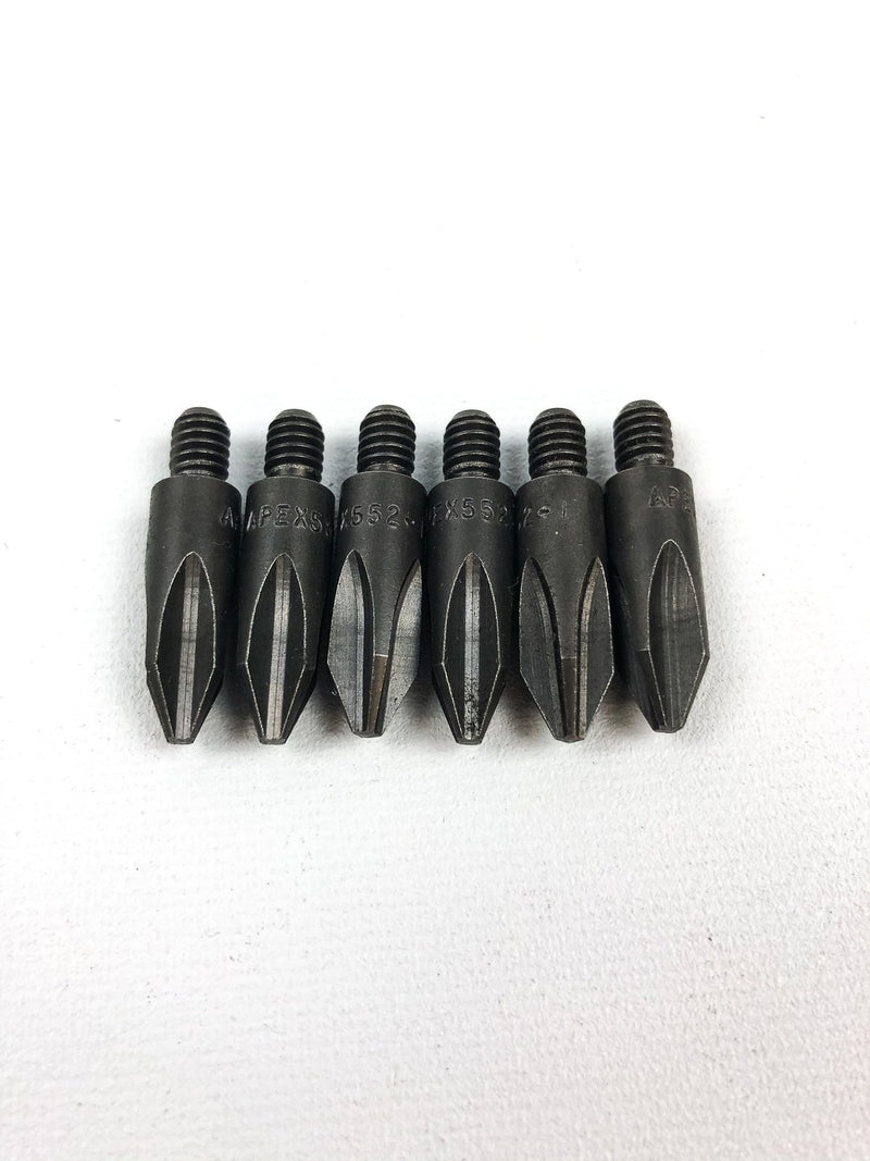 Phillips 12-24 Screw Shank Threaded Drive Bit No 2 6pk 1-3/16" OAL Apex 552-1 6