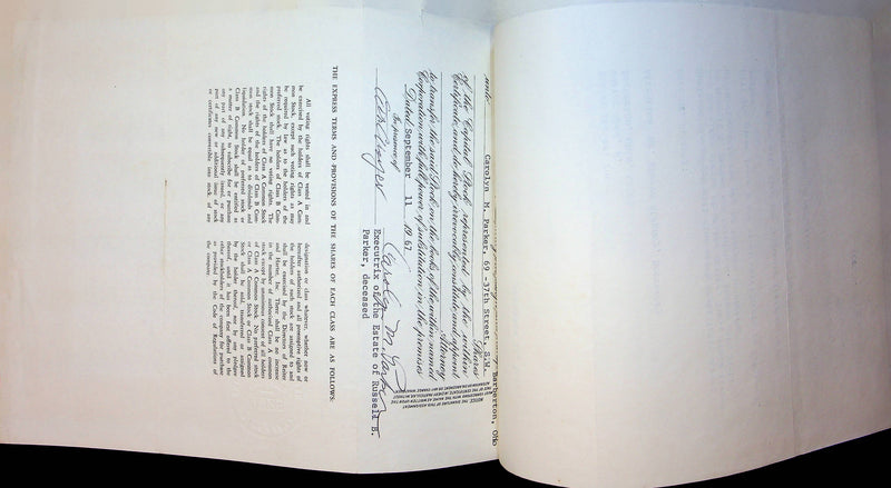 Reiter Dairy Company Stock Certificate Bond Scripophilly Akron Ohio 1965 No 242