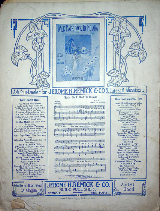 Sheet Music When Its Night Time Down In Burgundy Alfred Bryan H Paley 1914 Cpy2 3