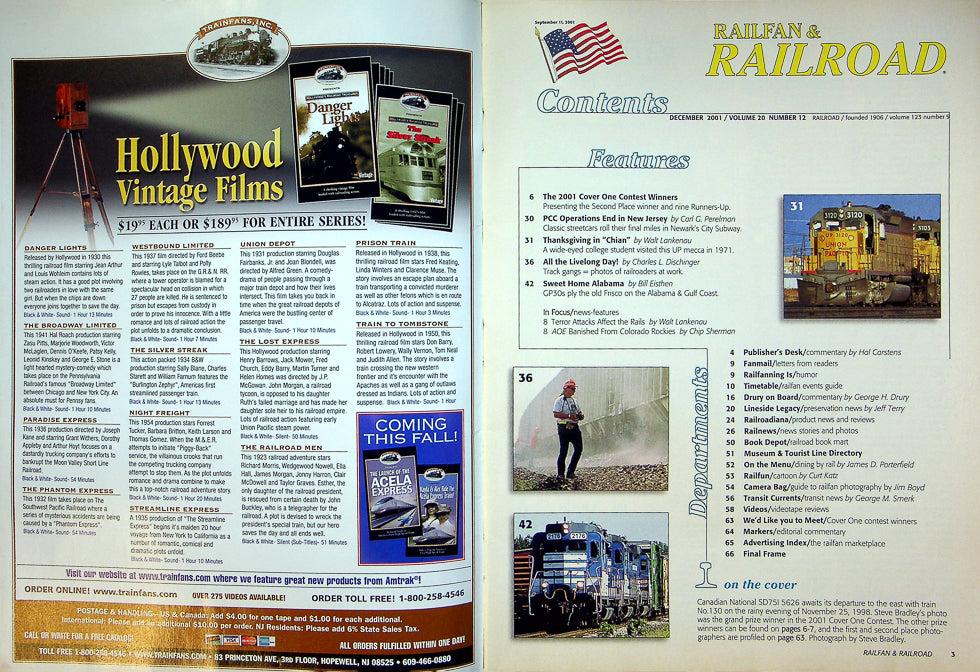 Railfan & Railroad Magazine December 2001 Vol 20 No 12 2001 Cover Contest Winner