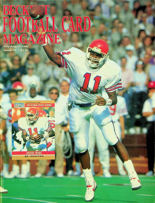 Beckett Football Magazine July 1990 # 5 Andre Ware Heisman Lawrence Taylor CLEAN 1