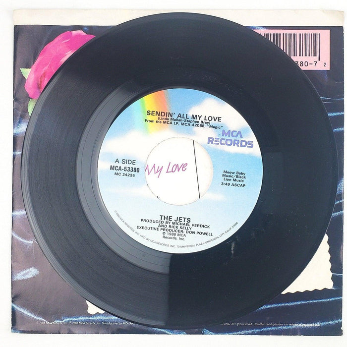 The Jets Sendin' All My Love Record 45 RPM Single MCA-53380 MCA Records 1988 3