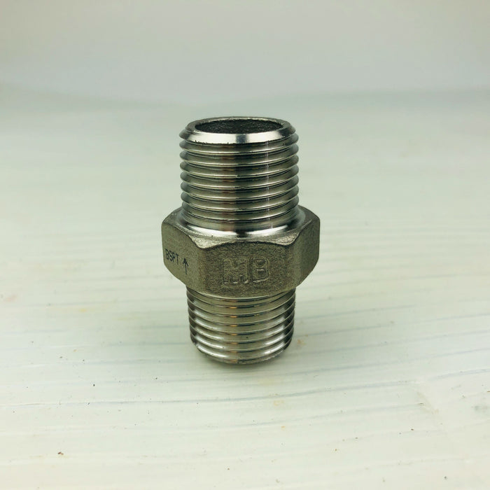 McMaster Carr 1/2" Straight Adaptor BSPT 304 Stainless Steel Male Threaded Pipe