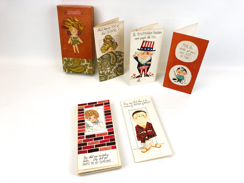 The Studio Box Vintage Get Well Cards Humorous Sunshine Humor UNUSED (13 cards)