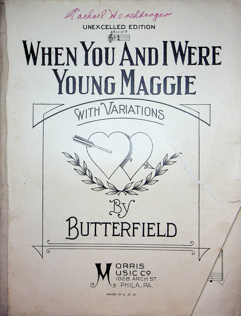 When You and I Were Young Maggie Vintage Sheet Music Butterfield 1911 Piano 1
