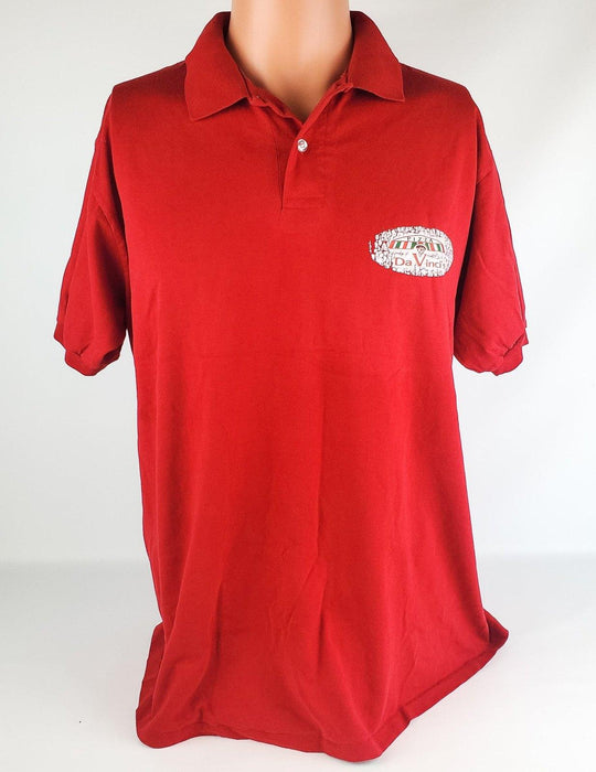 Vintage 90's JERZEES Polo Shirt Short Sleeve Red XL Da Vinci's 2