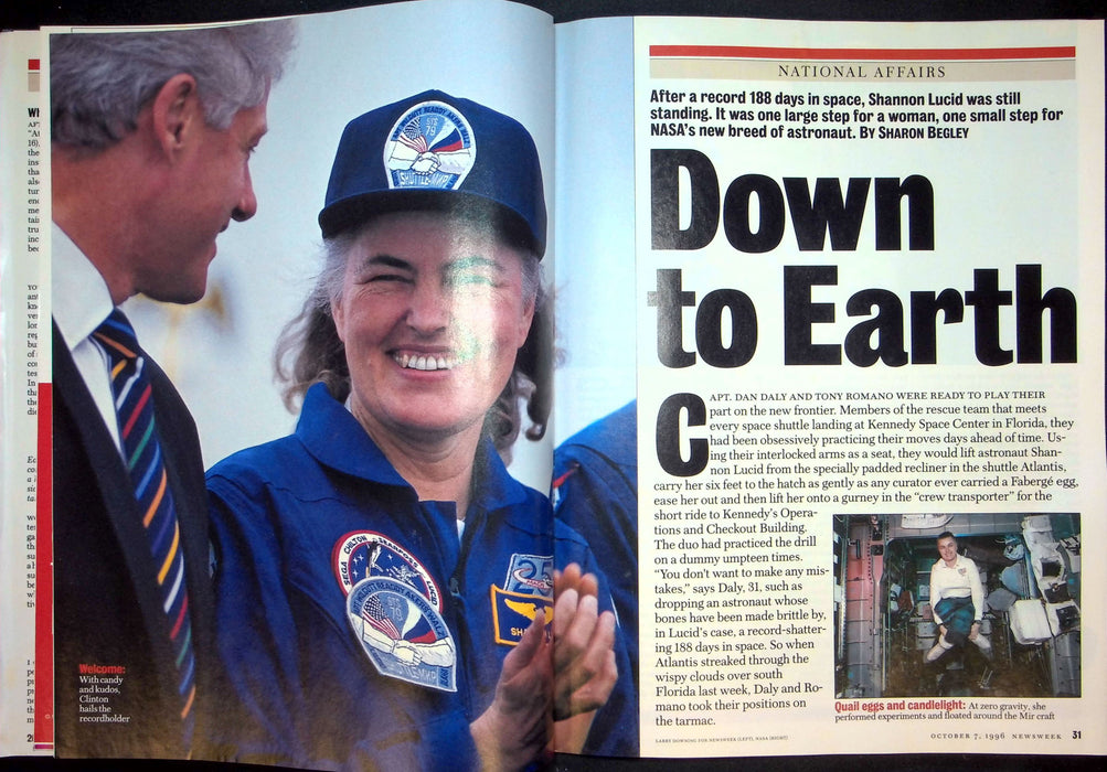 Newsweek Magazine October 7 1996 Astronaut Shannon Lucid Female 188 Days Space