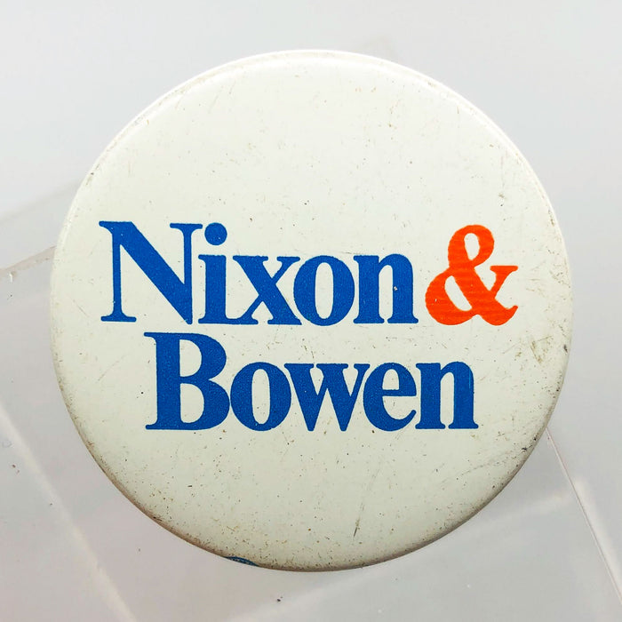 Richard Nixon Otis Bowen Button 1.5" Pinback Presidential Campaign Vintage 3