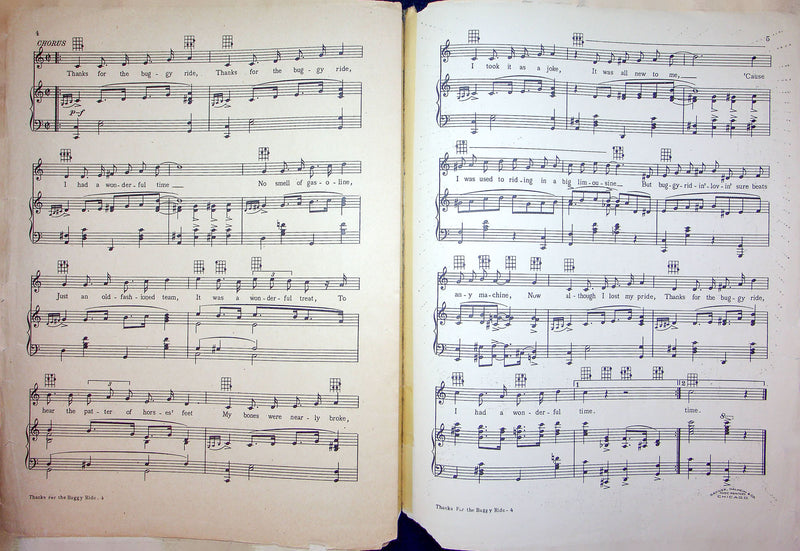 Sheet Music Thanks For The Buggy Ride Jules Buffano 1925 Villa Moret Love Song 3