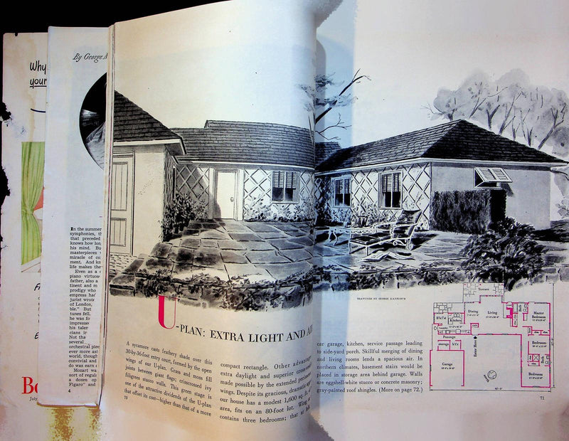 Good Housekeeping Magazine July 1948 U Shaped Floor Plan House Okra Recipe Cook 5