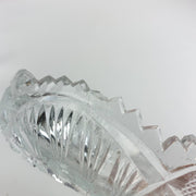 Vintage Candy Dish Serving Tray Oval UNCUT Clear Glass Patterned - 4.75"x7.25" 7