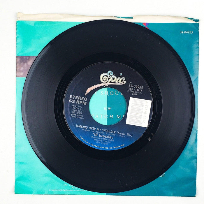 Til Tuesday Looking Over My Shoulder Record 45 RPM Single 34-04935 Epic 1985 3
