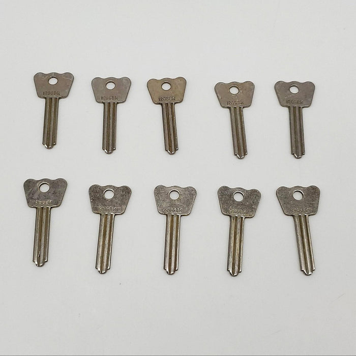 10x Ilco 1286BR Key Blanks Flat Stock Steel for Master Lock Padlocks NOS