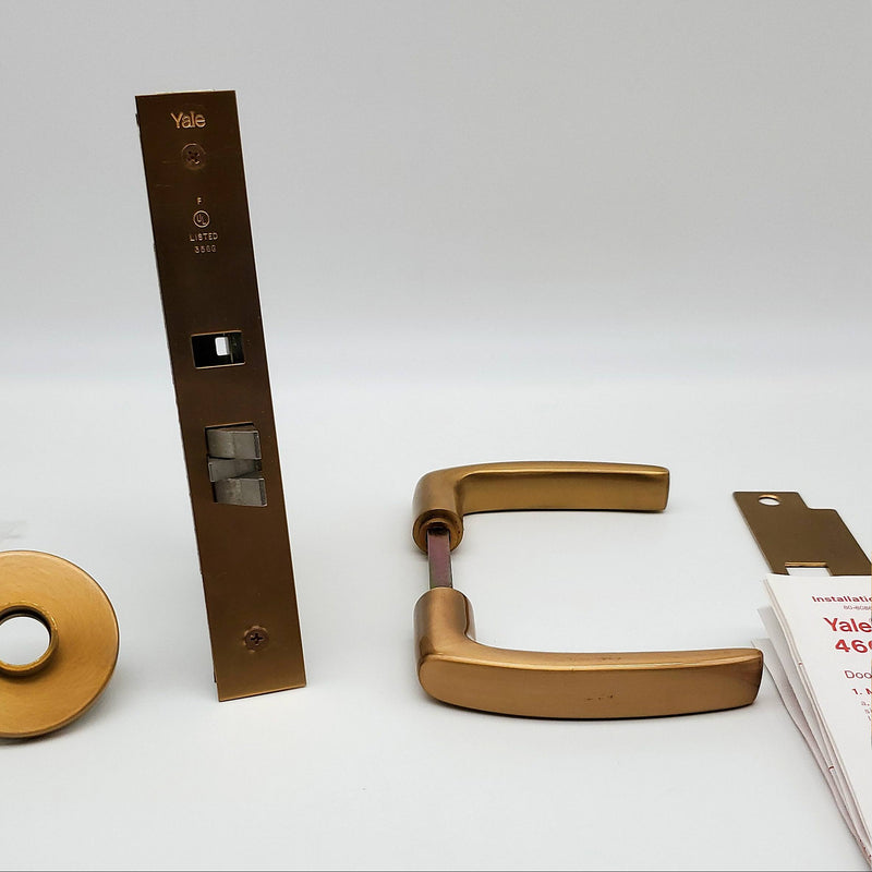 Yale Mortise Lockset Door Handle MOR 8701 RHR Satin Bronze 2-3/4 BS NOS