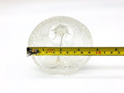 Vintage Lead Crystal Bell 8" Etched 3 Rose Flower Frosted Panels Dinner Table 10