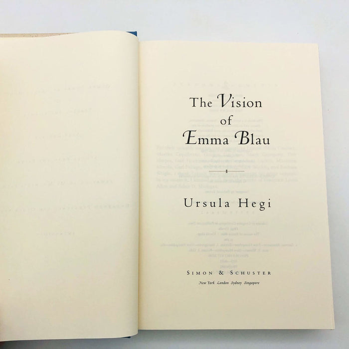 Ursula Hegi Book The Vision Of Emma Blau Hardcover 2000 1st Ed German Immigrants 8