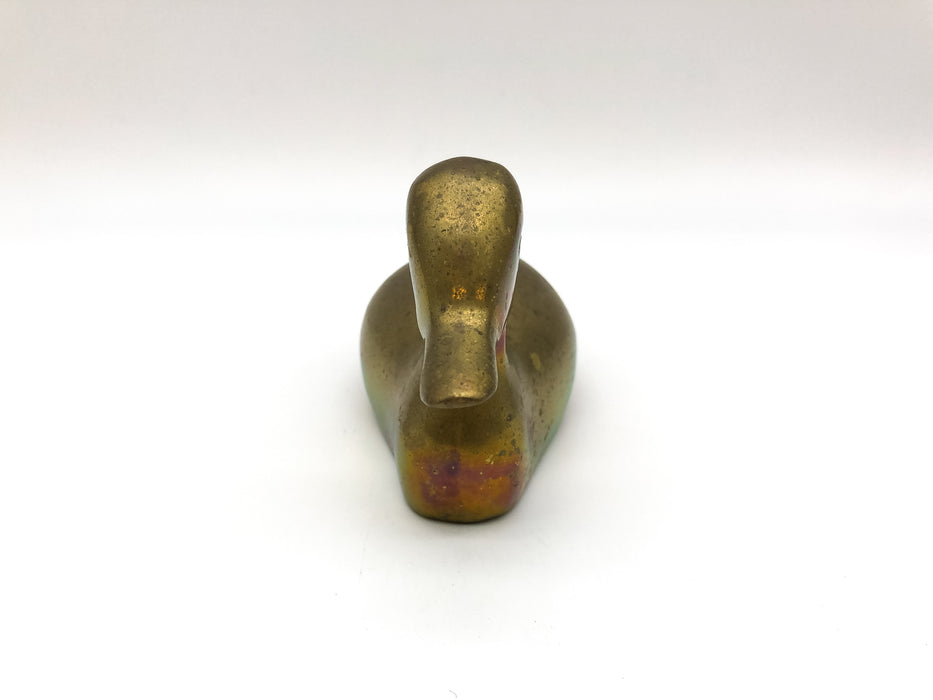 Vintage Solid Brass Duck Figurine Statue Mid Century Modern 8.5in x 3.25in