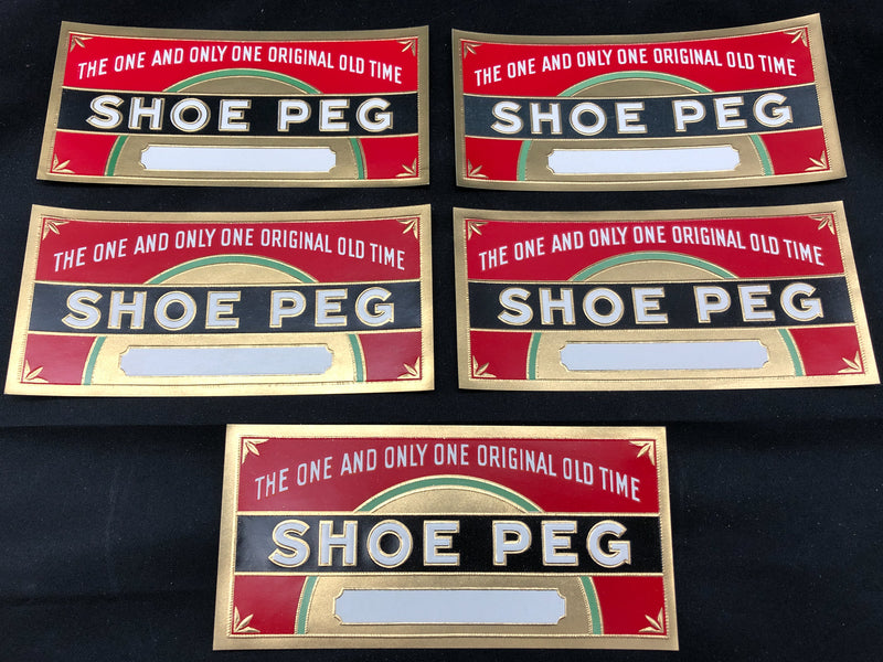 Shoe Peg Cigar Label Box End Wrapper Old Time Original Embossed Unused Vintage