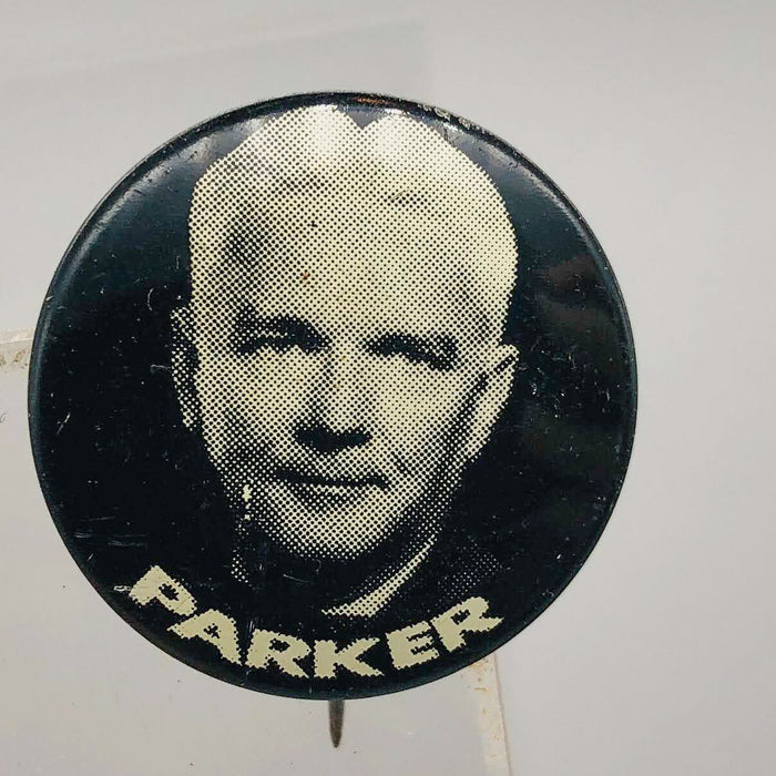 Parker Political Campaign Button Pin .875" Lithographers Union Label Vintage 19