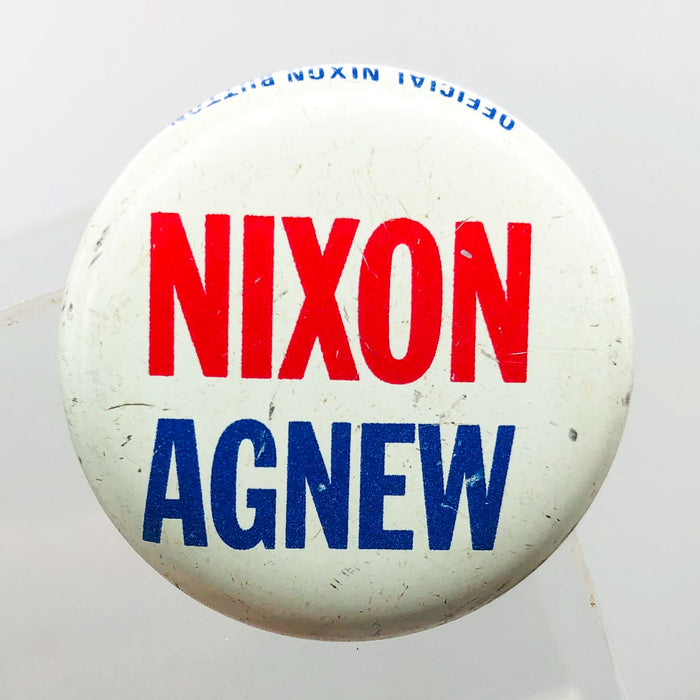 Nixon Agnew Button 1.25" Political Pin Presidential Campaign Feeley & Wheeler 3