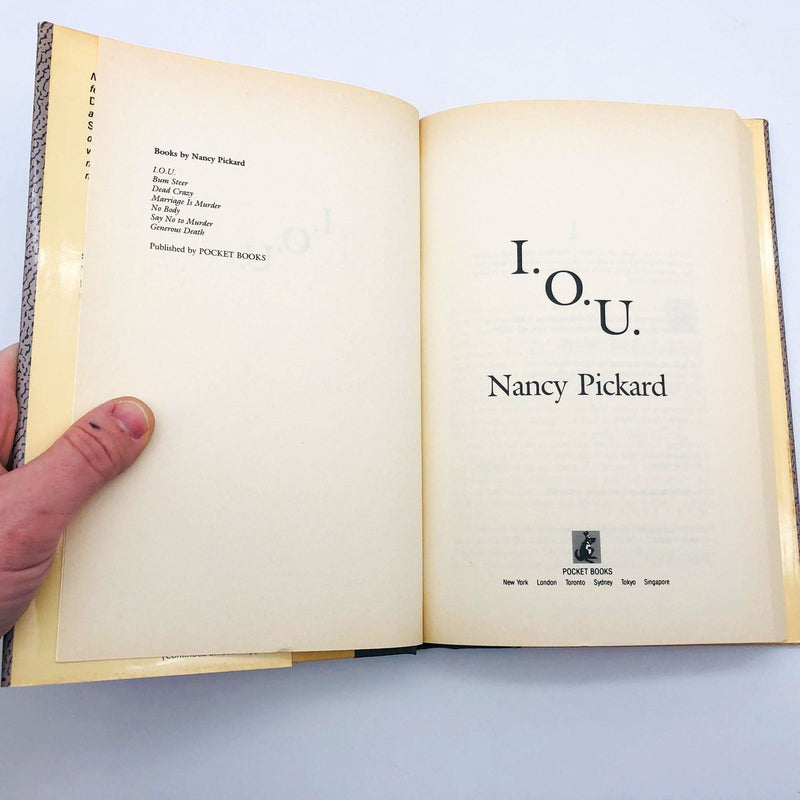 Nancy Pickard Book I. O. U. Hardcover 1991 1st Edition Jenny Cain Mystery No 7 7
