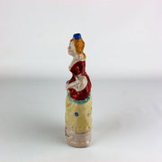Occupied Japan Victorian Woman w/ Red Yellow Dress 7 Inches 2