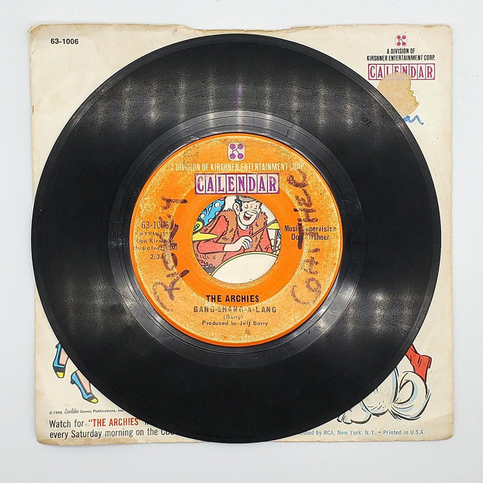 The Archies Bang-Shang-A-Lang / Truck Driver 45 RPM Single Record Calendar 1968 4