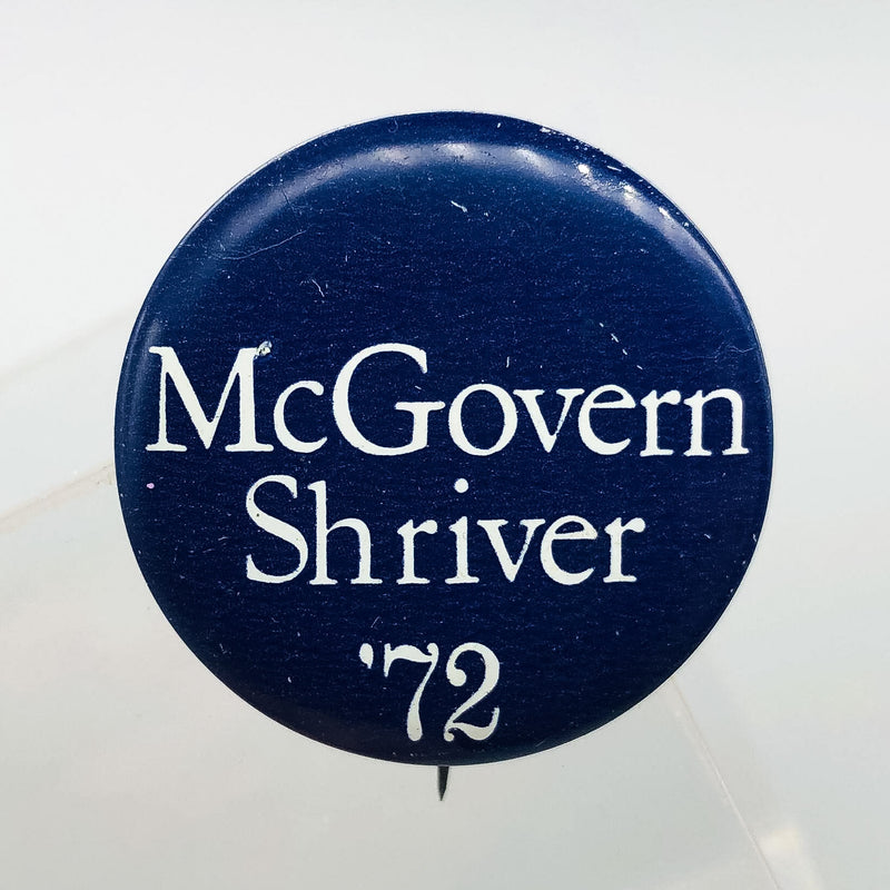McGovern Shriver Political Button Pin 1.25" Presidential Campaign 1972 Blue 3