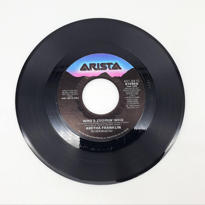 Aretha Franklin Who's Zoomin' Who Single Record Arista 1985 AS1-9410 3
