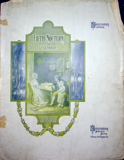 Sheet Music Fifth Nocturn J Leybach Conservatory Publication Society 1900s 1