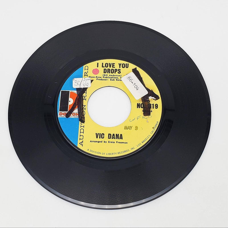Vic Dana I Love You Drops / Sunny Skies Single Record Dolton Records 1966 PROMO 1